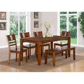 Wooden Imports Furniture Llc Wooden Imports Furniture LY7-ESP-W 7PC Lynfield Rectangular Dining Table with Butterfly leaf & 6 Wood Seat Chairs in Espresso Finish LYFD7-ESP-W